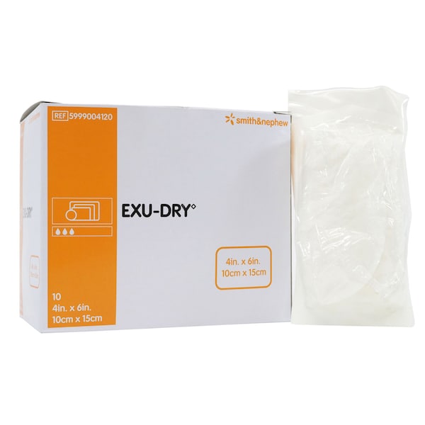 Exu-Dry Anti-Shear Smith & Nephew Super Absorbent Dressing, 4 x 6 inch, Sterile, 10PK 5999004120 - main